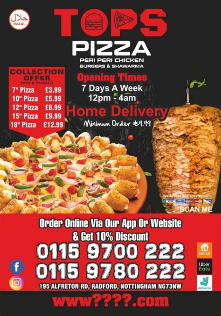 Tops Pizza Menu and Prices - SarkariResult